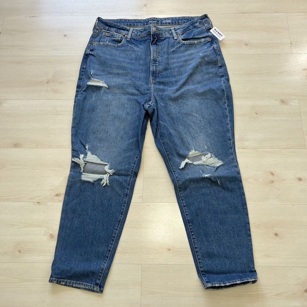 NEW Old Navy Women Higher High Rise Waisted Destroyed Jeans Size 18 - Picture 2 of 10